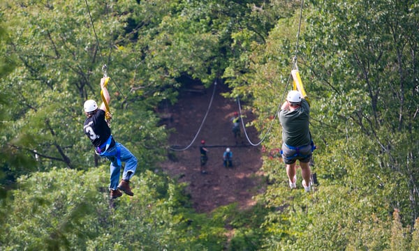 ziplining business retreat